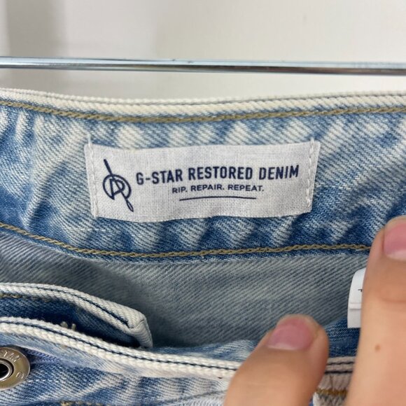 G-Star Restored Men's Blue Slim Fit Straight Deconstructed Denim Jeans Size 40 - Picture 10 of 15